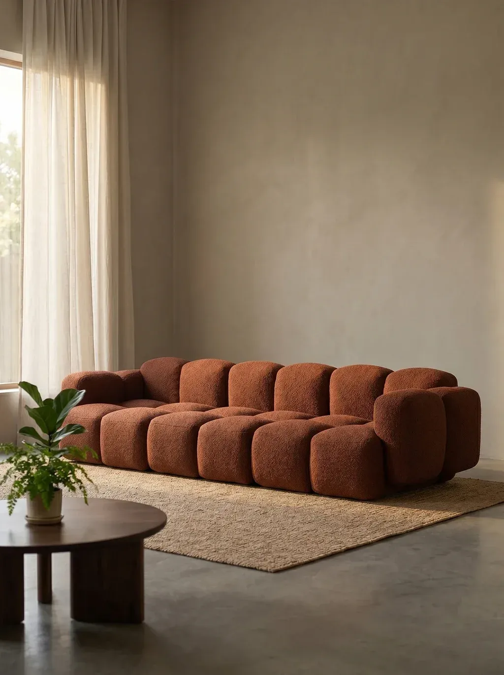 The INSERT SOFA REFERENCE sits alone in a minimal beige