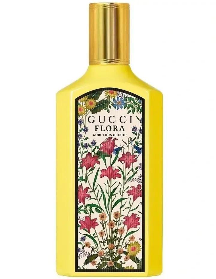 Editorial fragrance campaign photograph of a young woman with long — reference image