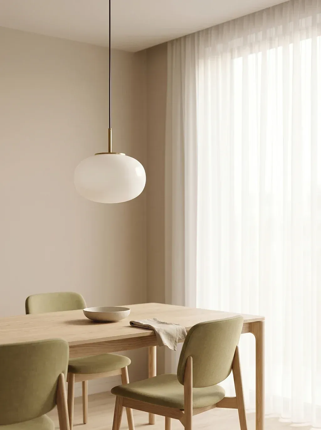 Soft minimalist interior photograph of a single INSERT PRODUCT REFERENCE