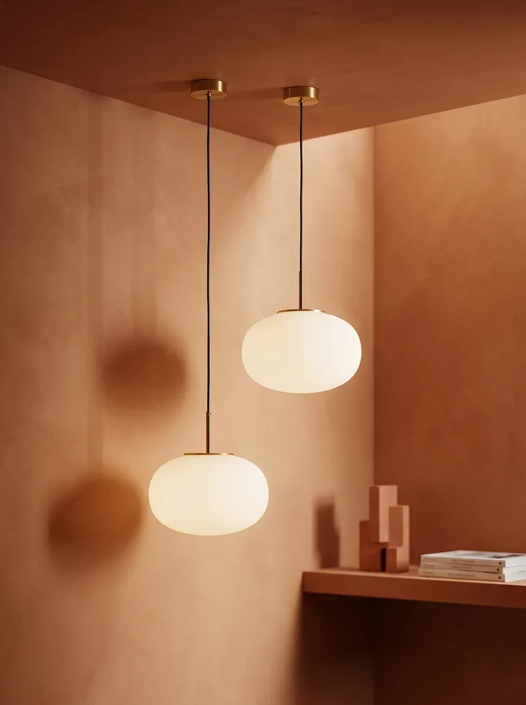 Interior design photograph of two INSERT PRODUCT REFERENCE hanging at