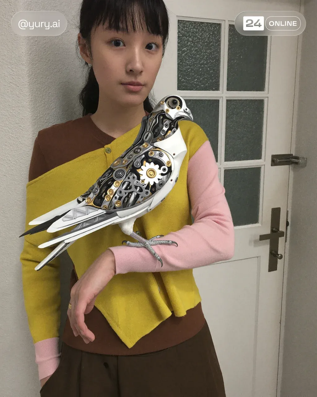A fashion editorial photograph of a young Asian woman with