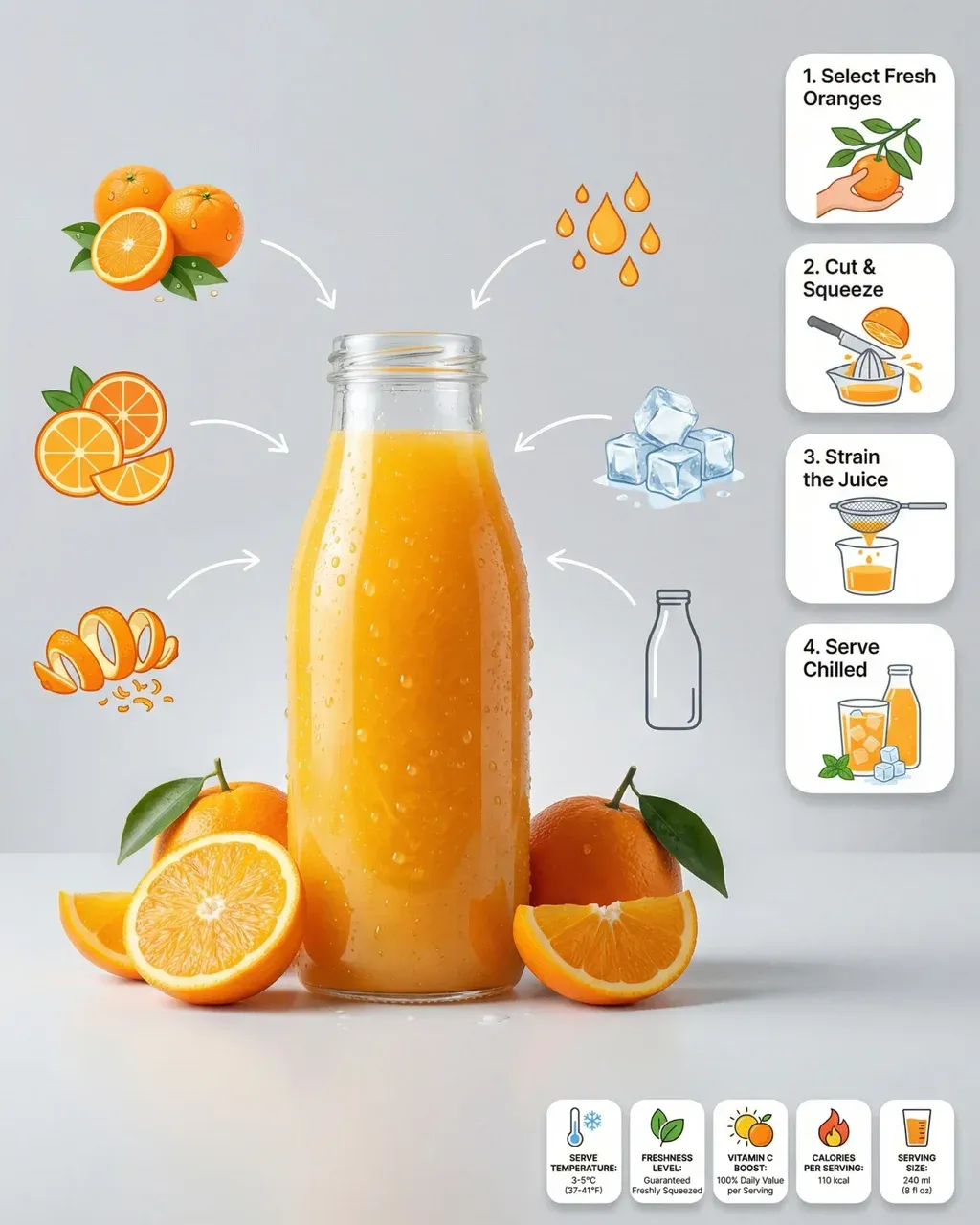 A clean, modern product infographic featuring a classic Coca-Cola glass