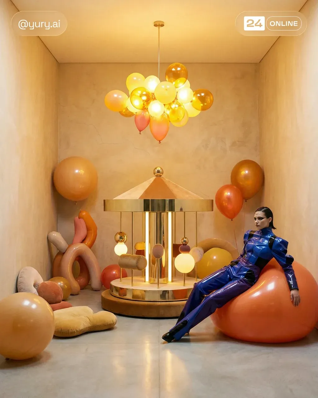 Hyper-realistic editorial fashion photography of a woman wearing a light