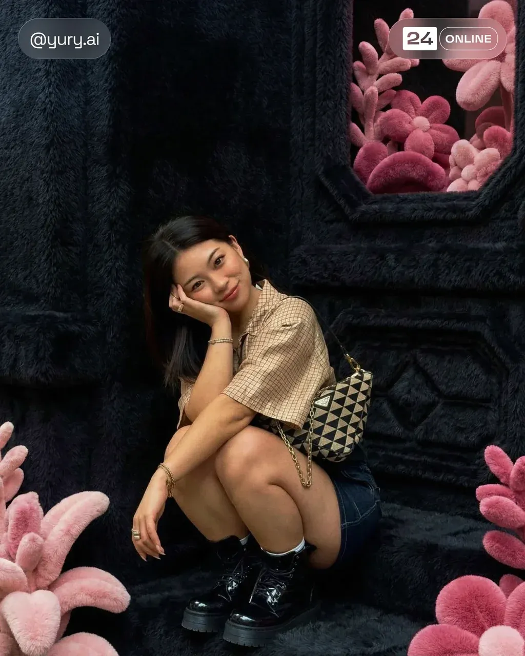 Hyper-realistic portrait photo of a young East Asian woman in