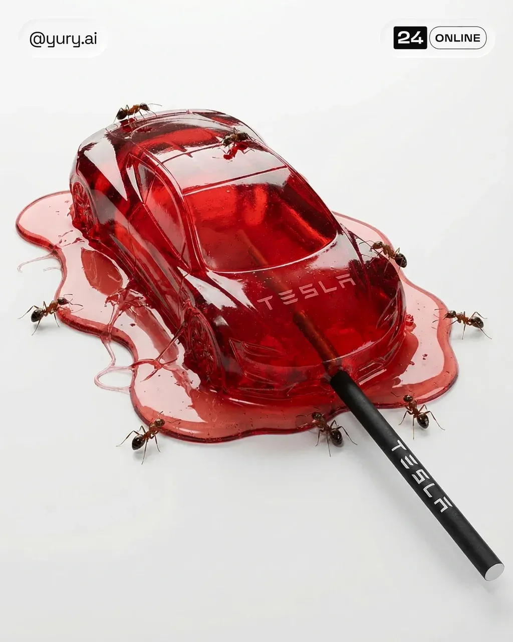 Hyper-realistic product art photo of PRODUCT made entirely of translucent
