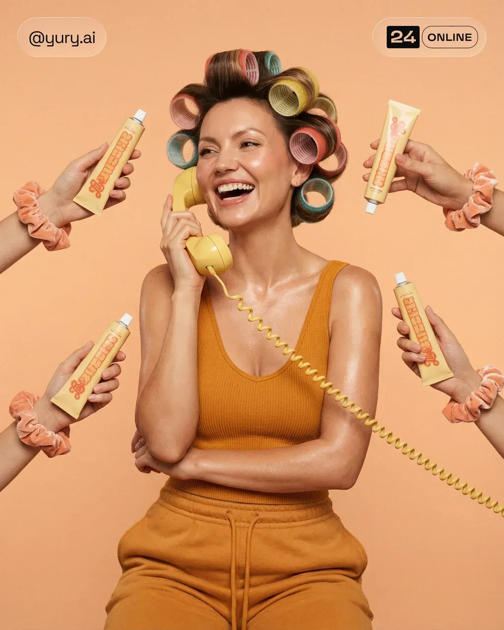 Commercial beauty photography with a retro slumber party vibe. A