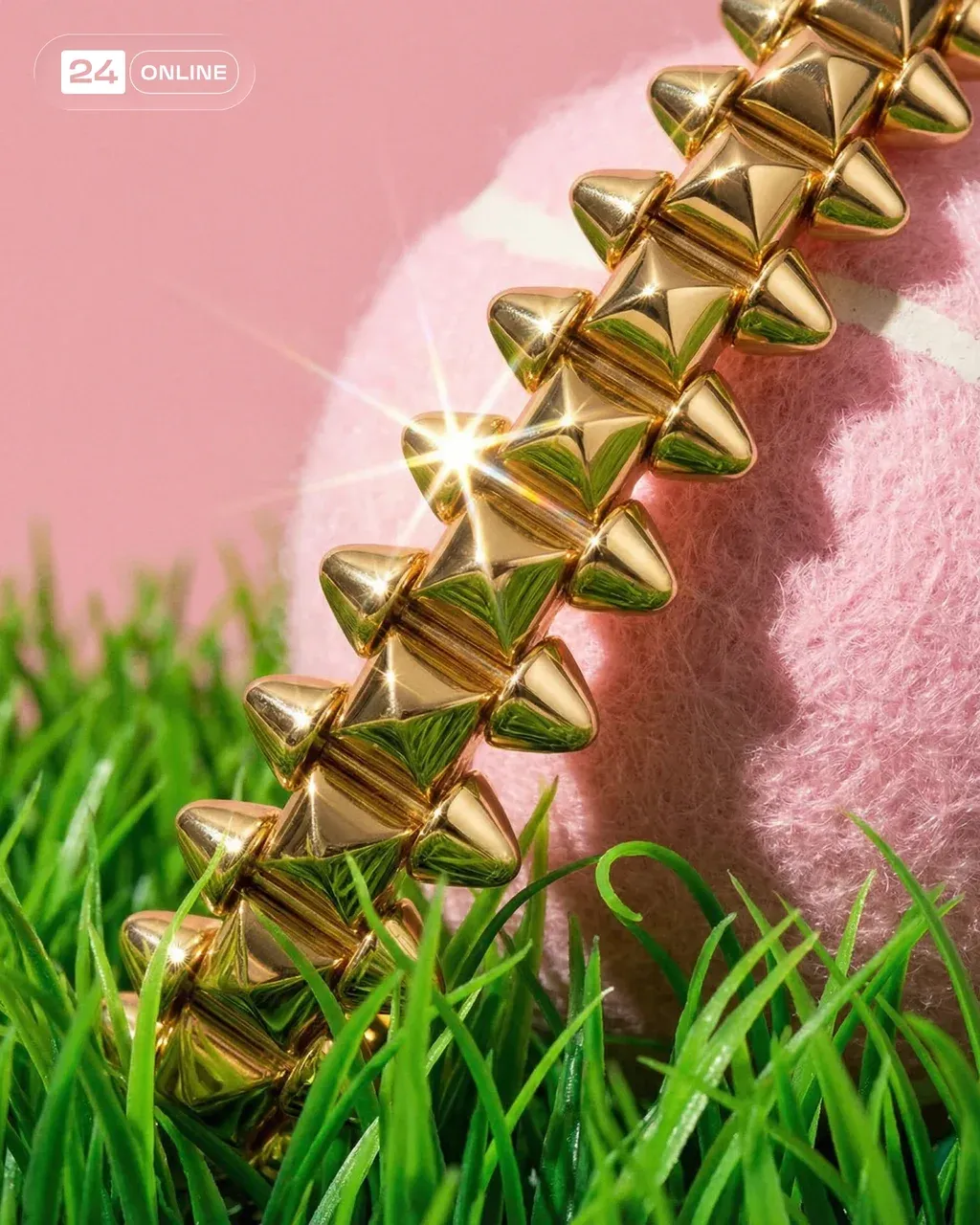 A fashion-forward beauty campaign shot with exaggerated depth perspective. A