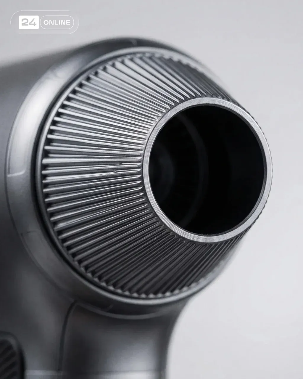 Extreme macro product photography of the circular air nozzle of