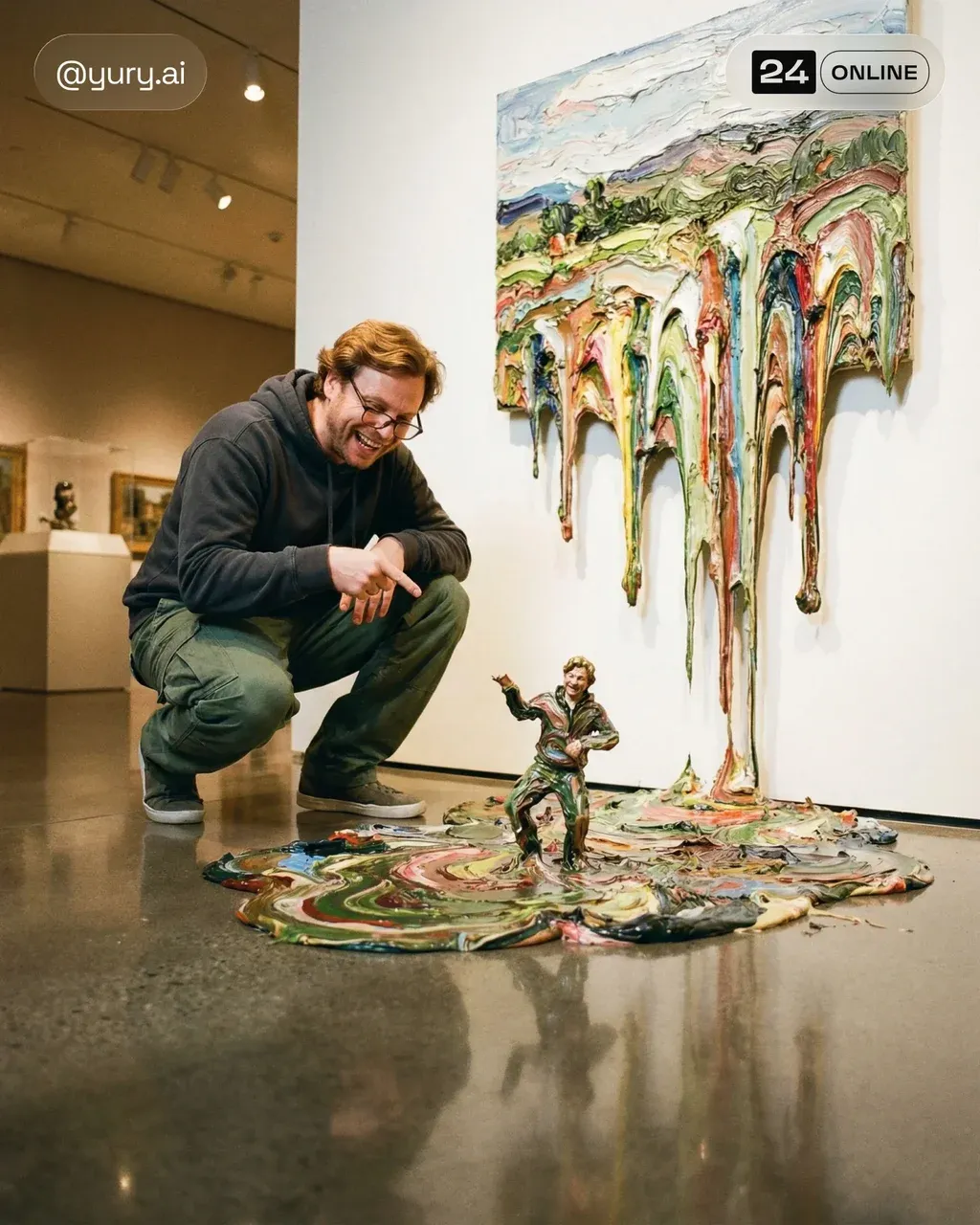 Portrait 4:5. @img1 as subject Aria in the museum like