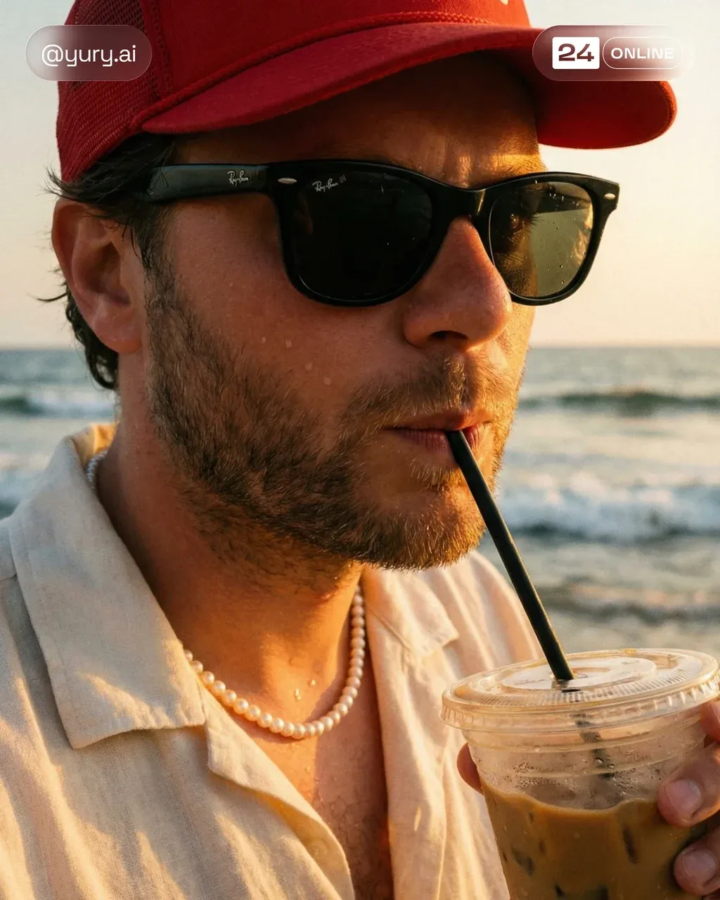 A close-up lifestyle portrait of a man with a dark