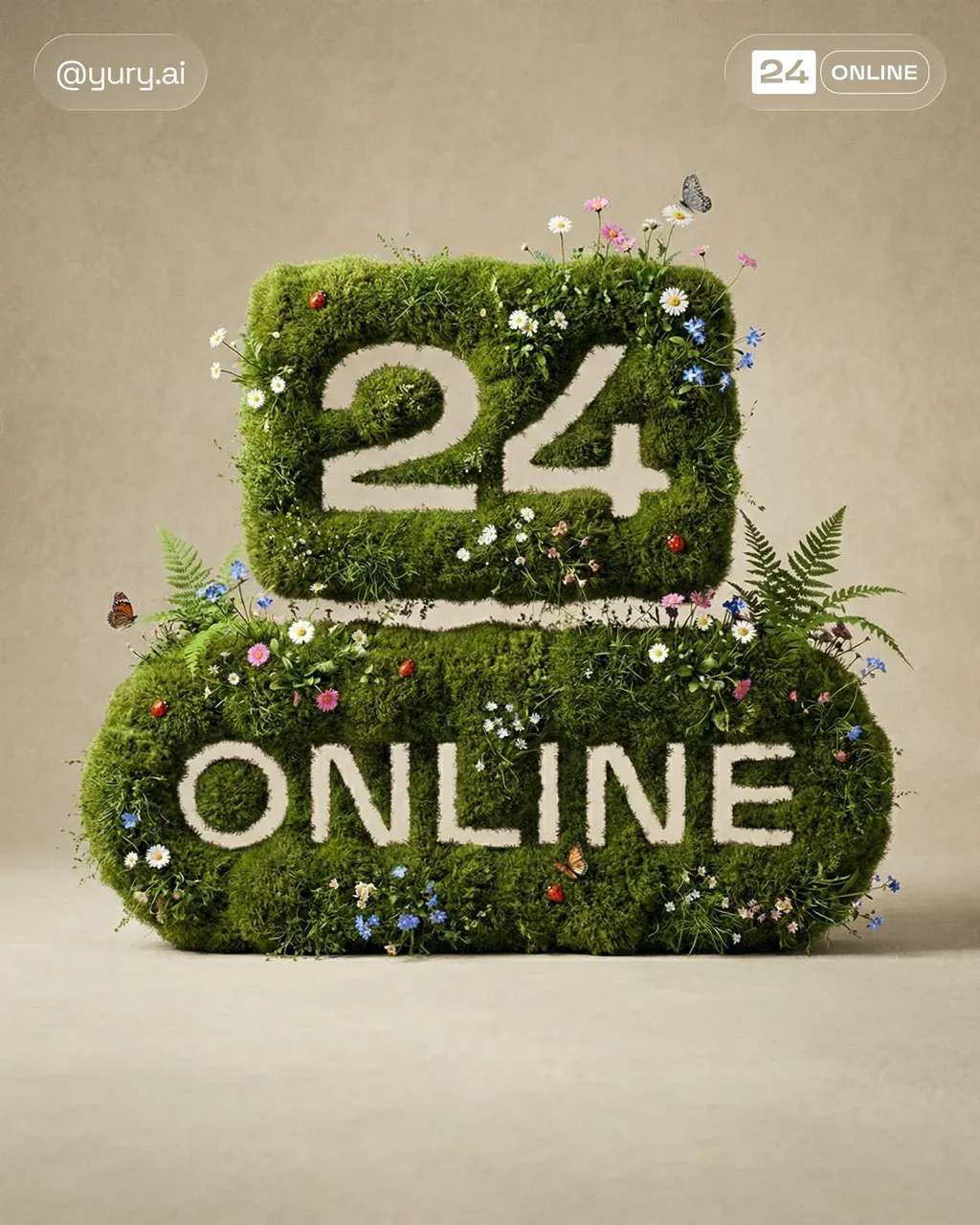 The provided logo transformed into a soft sculptural form made