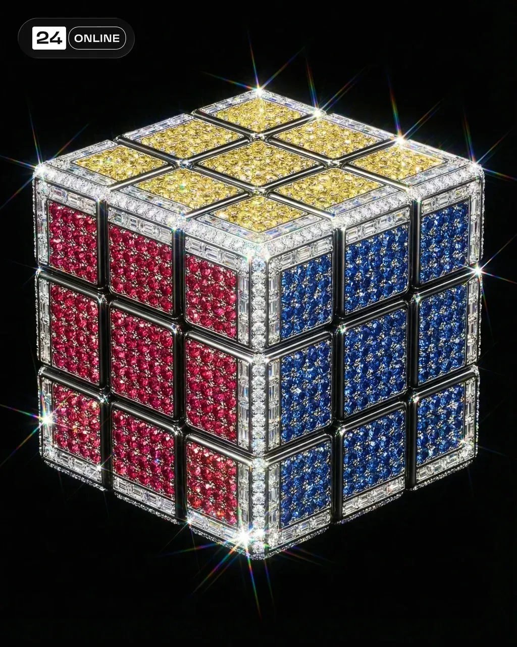 Transform the object into a fully rhinestone-covered version while preserving