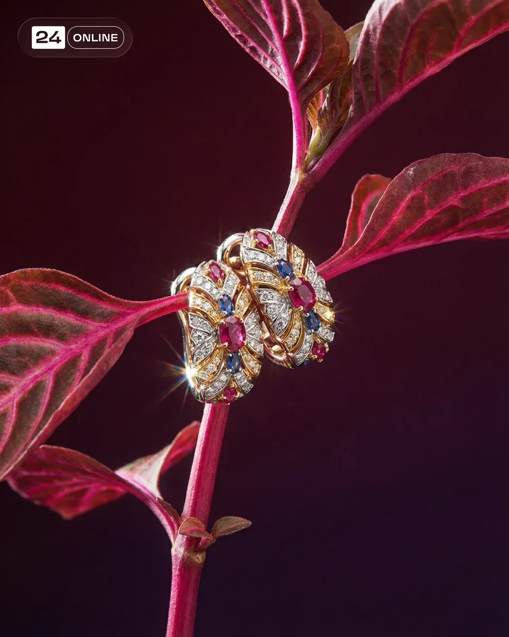 Cinematic side close-up — a pair of lightweight earrings securely