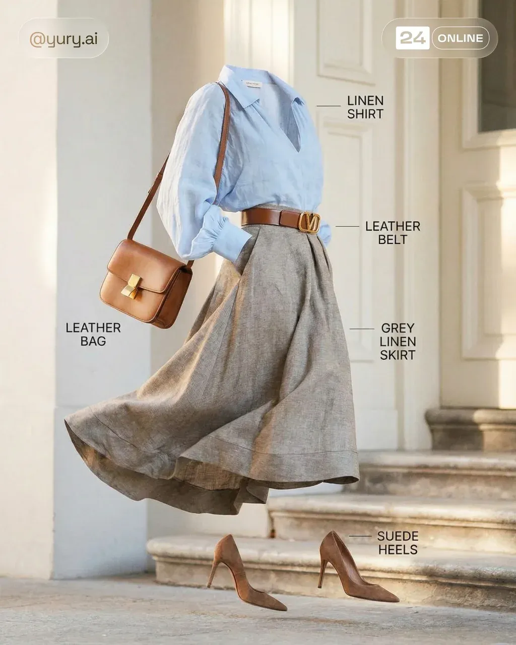 Infographics of clothes without a person from the attached photo,