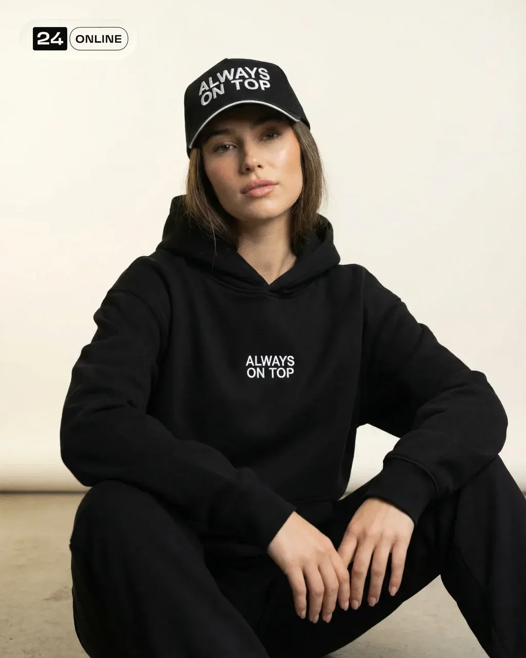 Ultra-realistic luxury fashion editorial photograph of a female fashion model