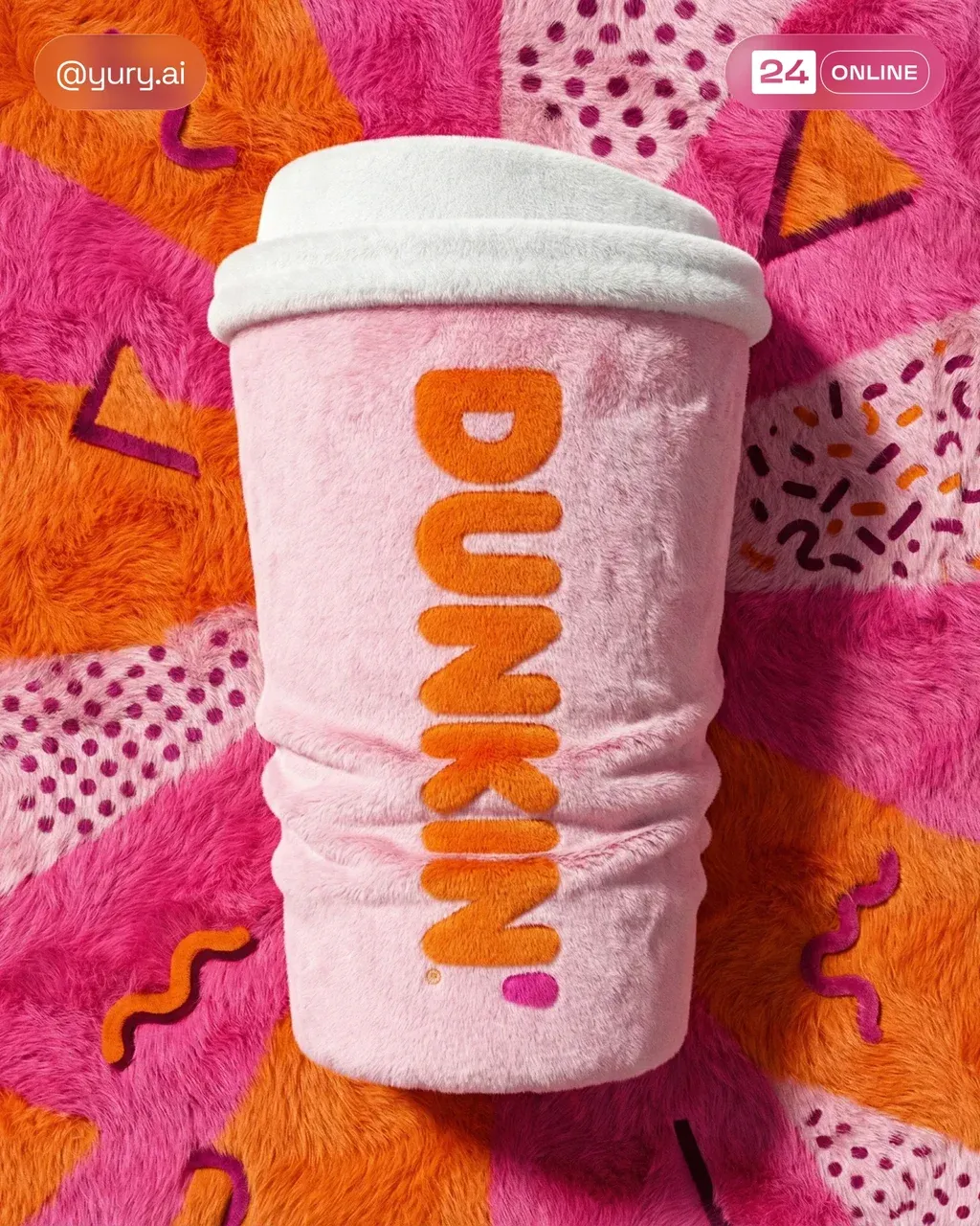 PRODUCT , made entirely of bright fluffy plush material, while