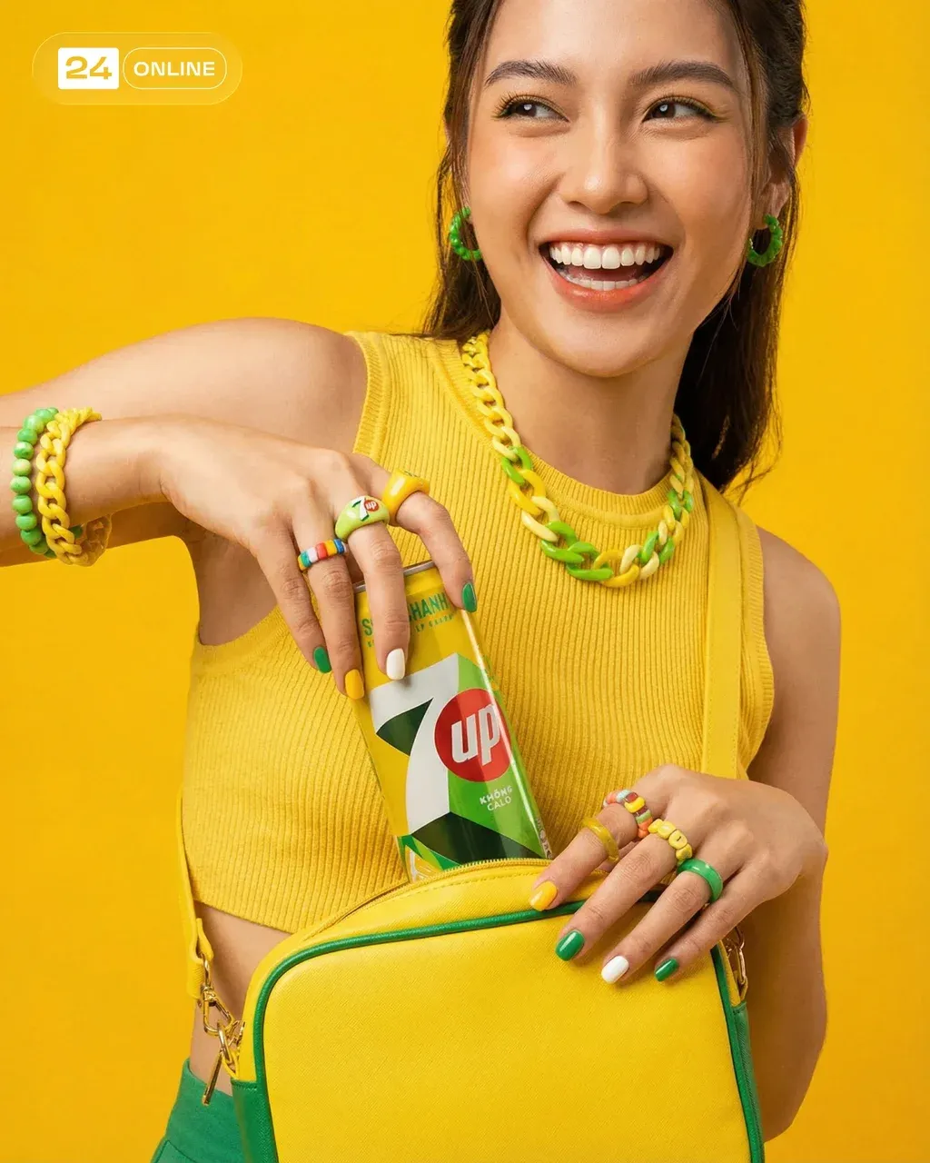 Bright editorial lifestyle shot, upper-body to full-body framing with the