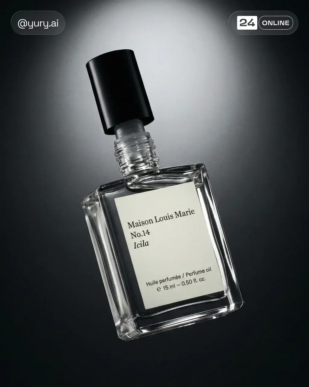 A dramatic studio product photoshoot featuring PRODUCT , floating in
