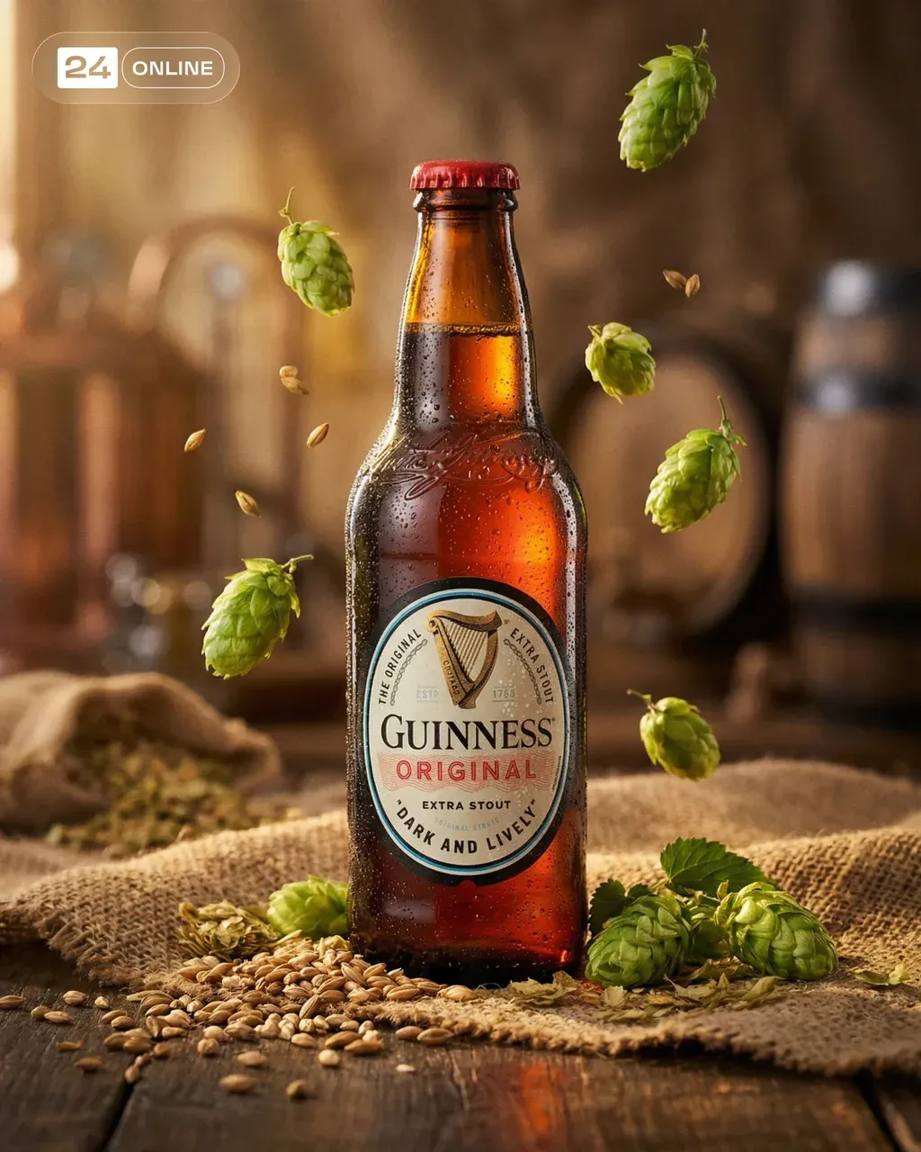 Hyper-realistic professional photography of the exact uploaded beer bottle, cent…