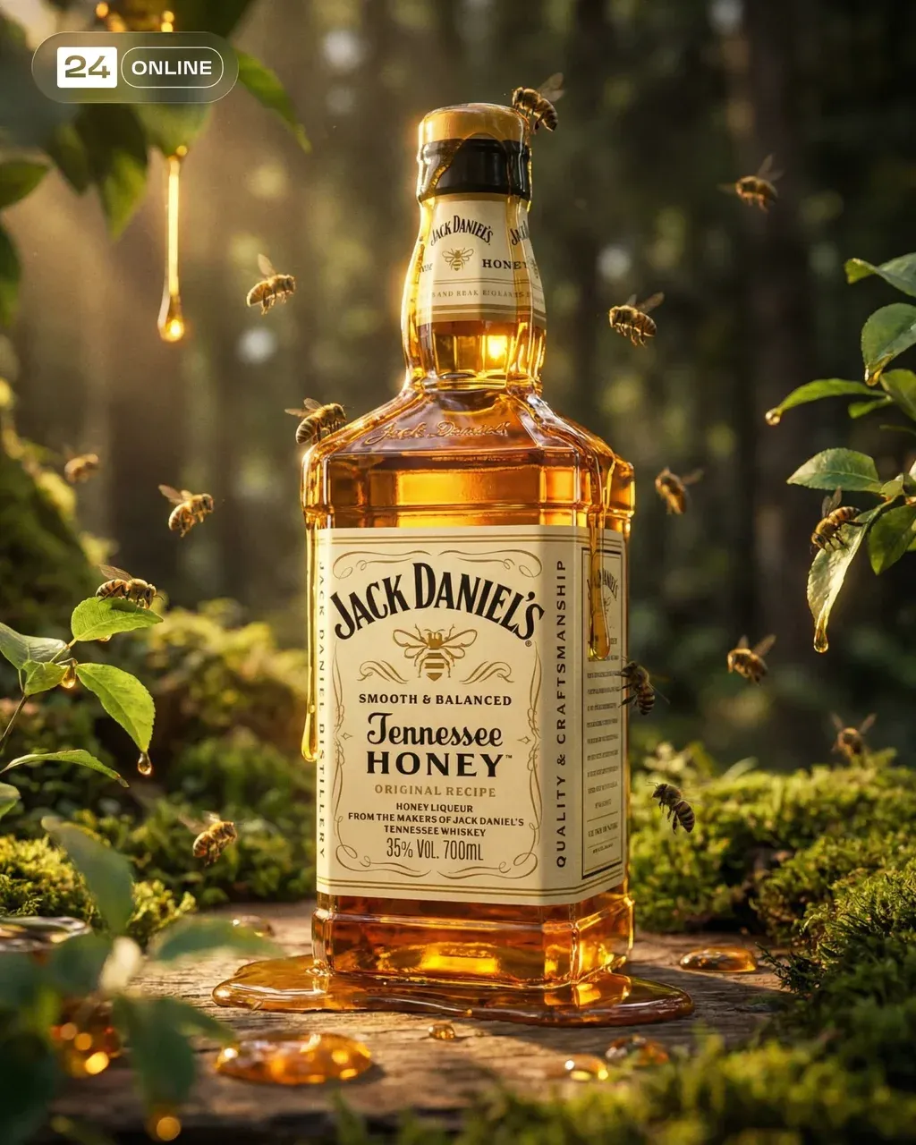 Ultra-realistic cinematic advertising scene featuring a Jack Daniel’s Tennessee …
