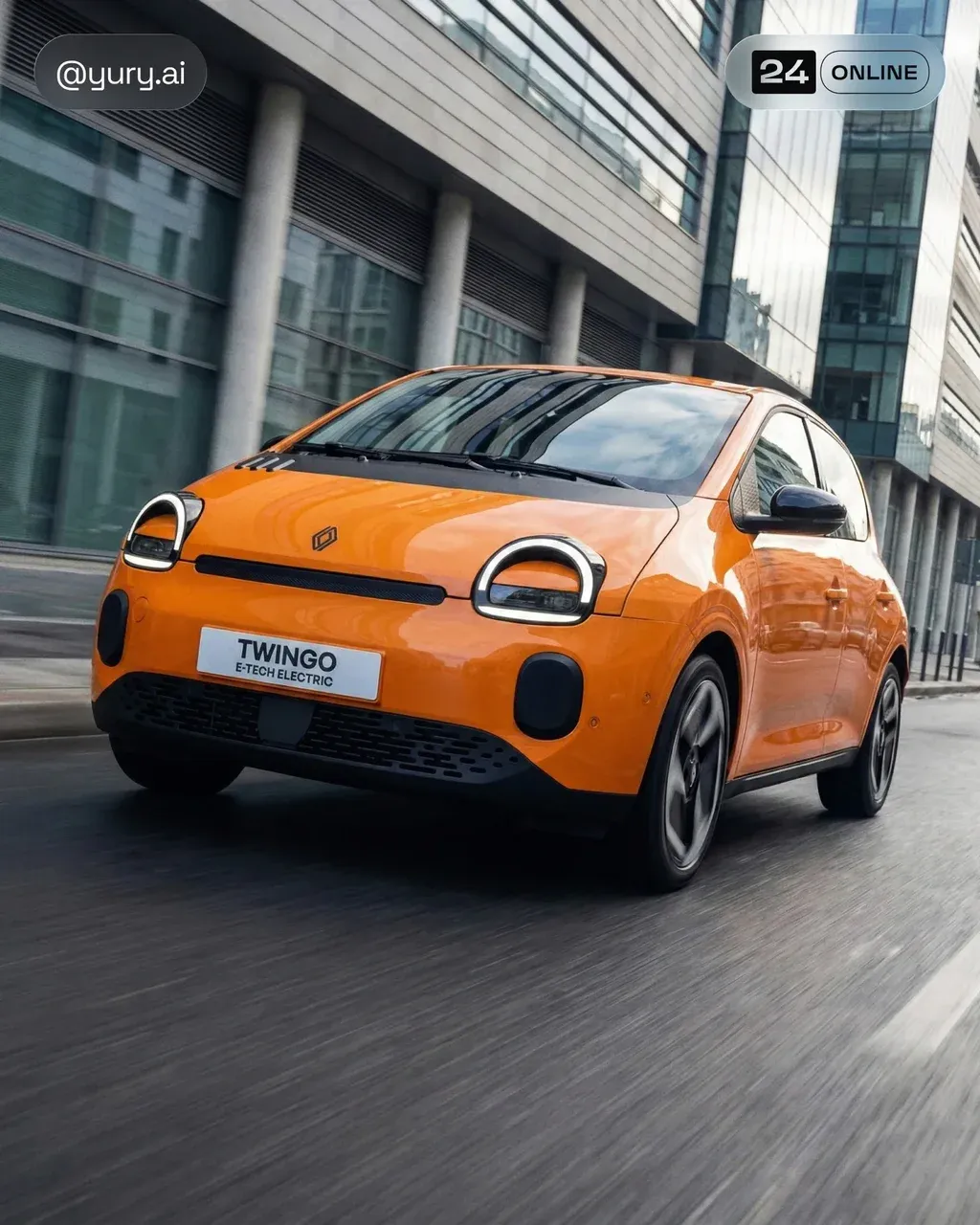 ultra-realistic cinematic automotive shot of a modern CAR driving through