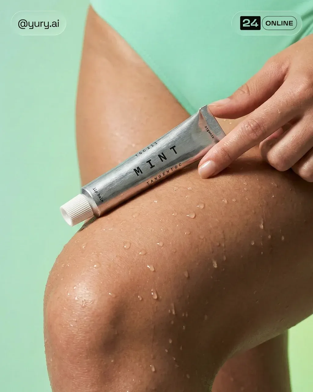 Minimal beauty product detail shot, close crop of a woman’s