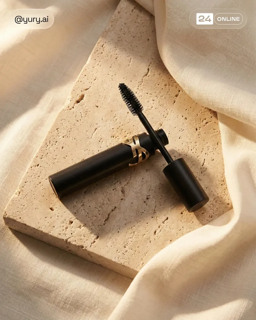 High-end editorial flat lay of a PRODUCT tube and open
