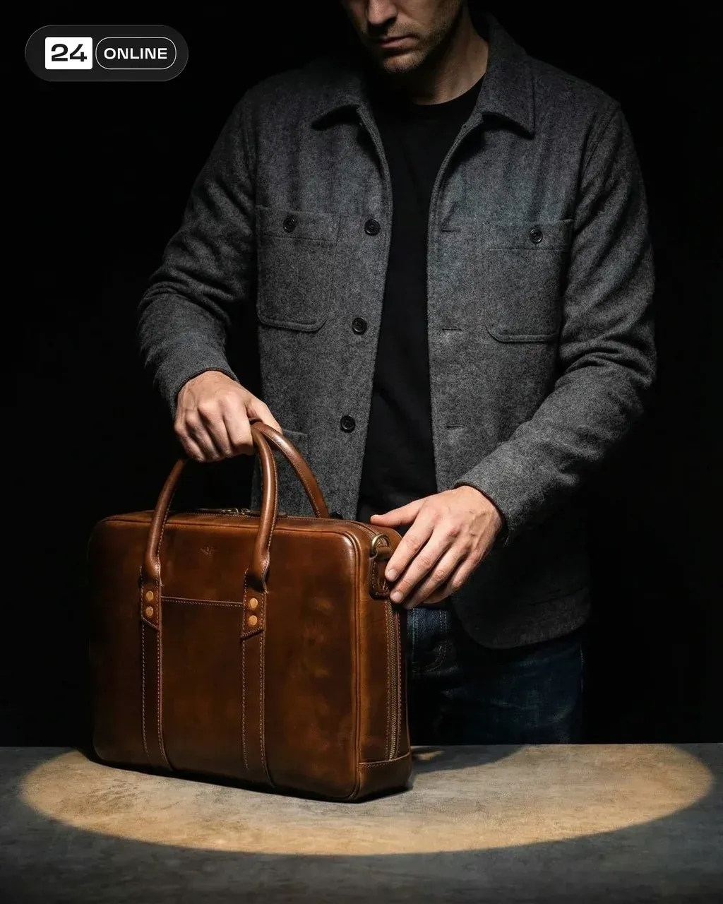 A detailed studio photograph of a man in modern casual