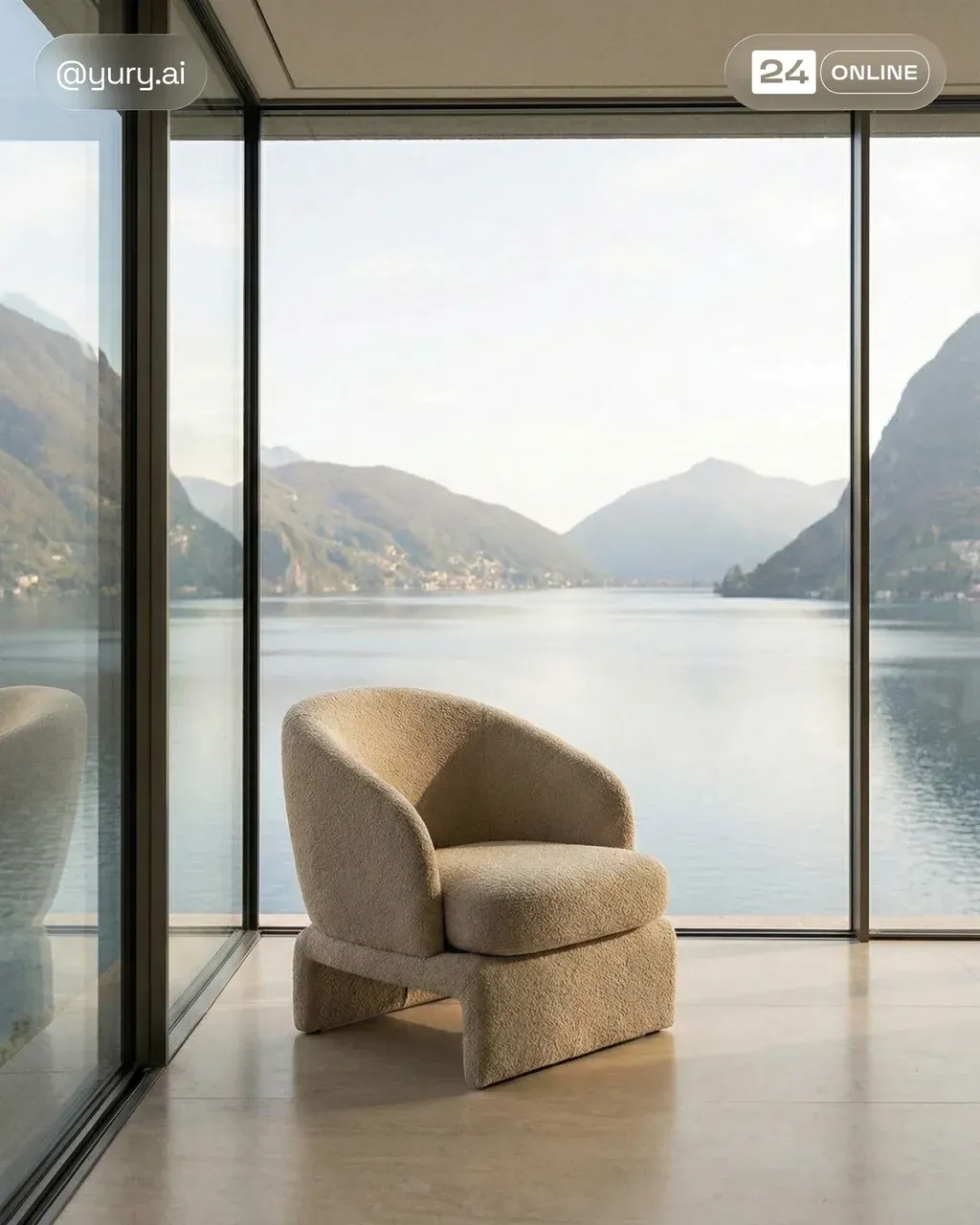 A high-end interior photograph of a lounge chair from attached