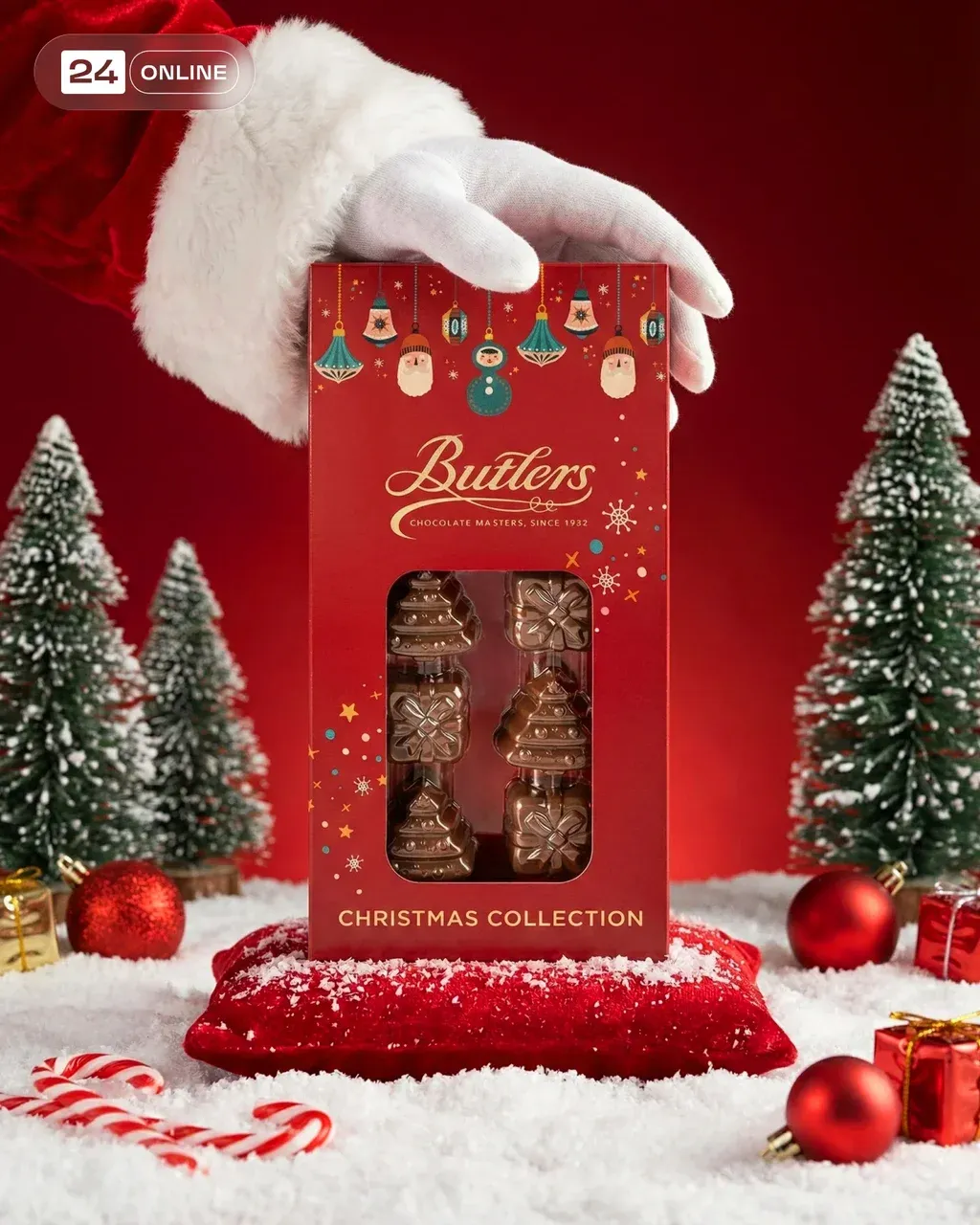 Ultra-realistic Christmas-themed cosmetic product photography in premium studio,…