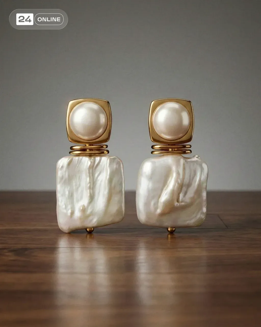 Ultra-realistic jewelry product photo of a PRODUCT standing upright on