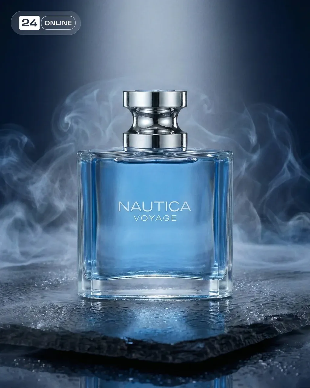 High-end 4K campaign photo for PRODUCT. The bottle stands centered