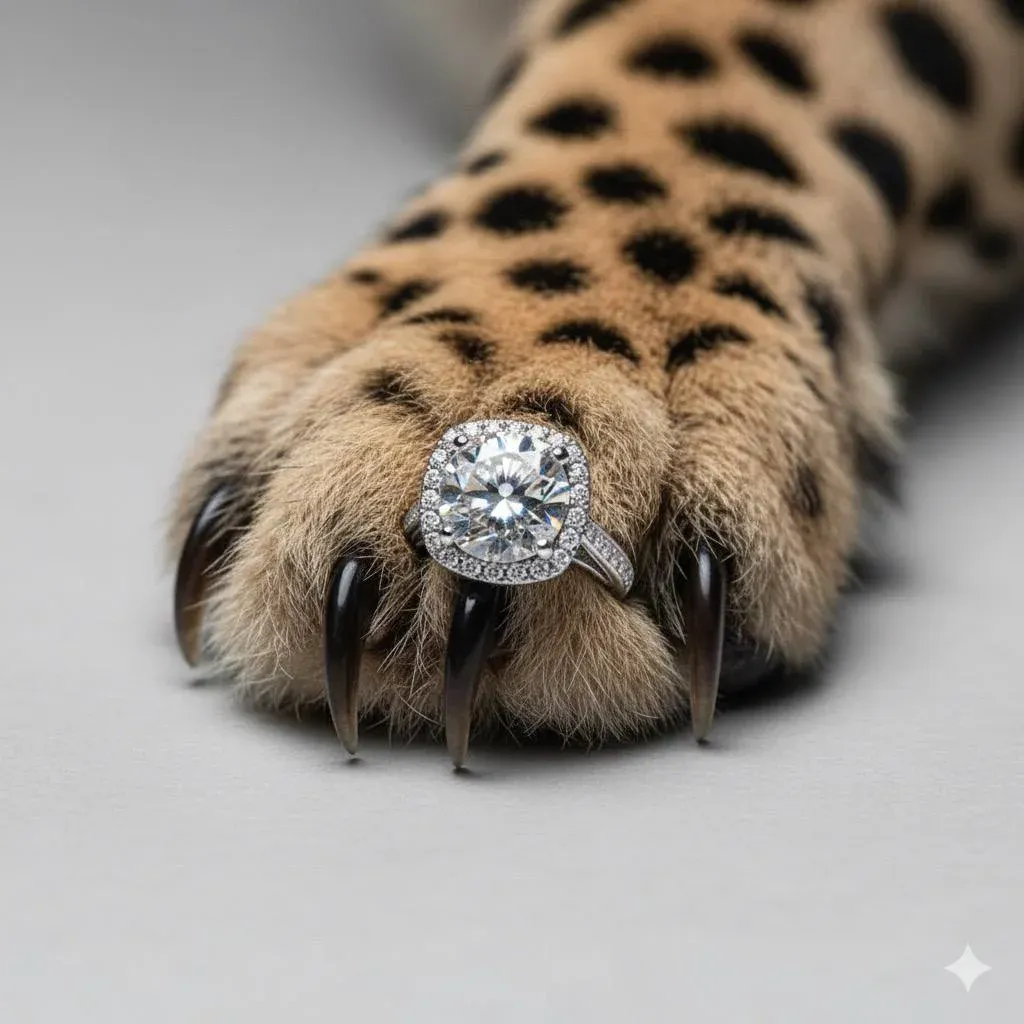 Ultra macro close-up of a cheetah paw, claws sleek and