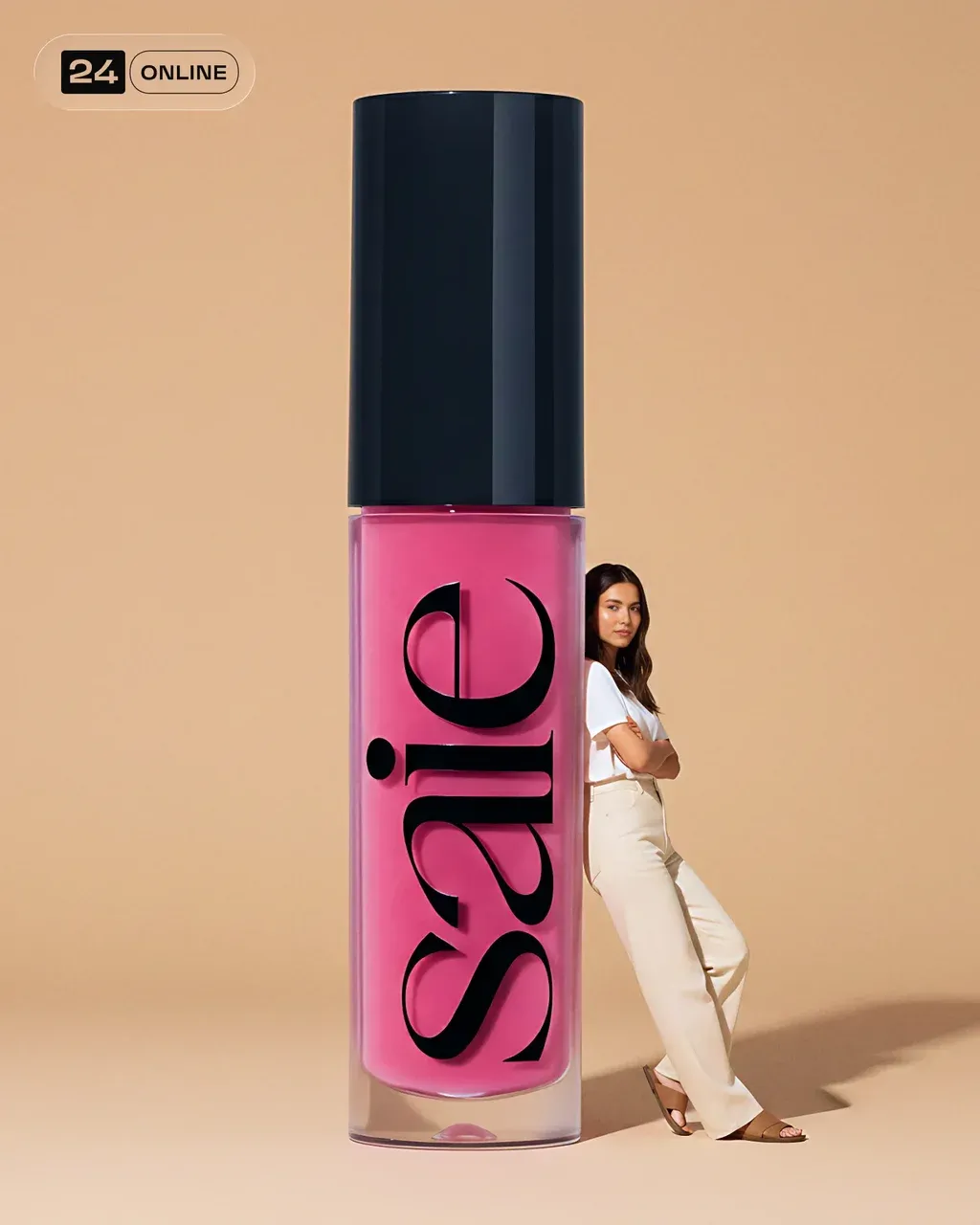 Place the PRODUCT in a playful oversized composition where the