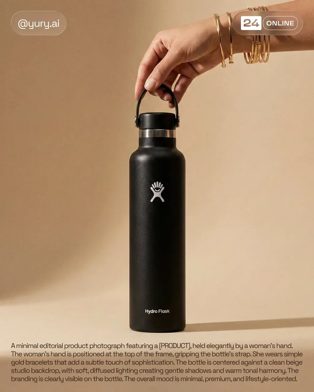 A minimal editorial product photograph featuring a ** PRODUCT **,