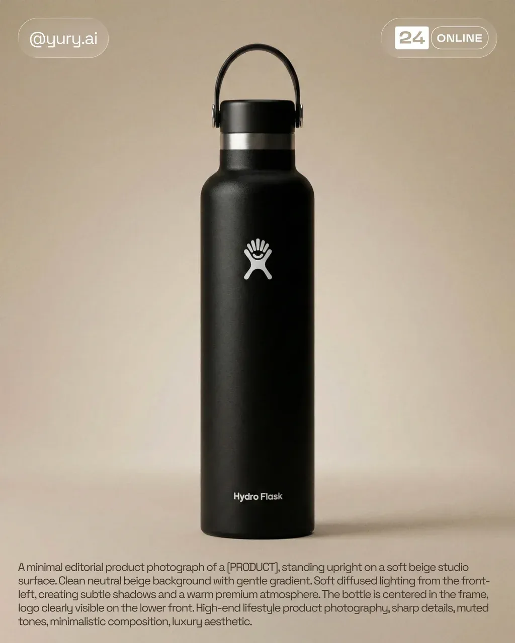 A minimal editorial product photograph of a ** PRODUCT **,