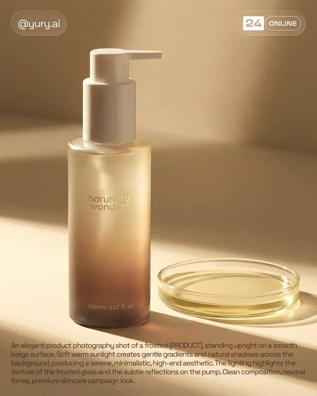 An elegant product photography shot of a frosted PRODUCT ,