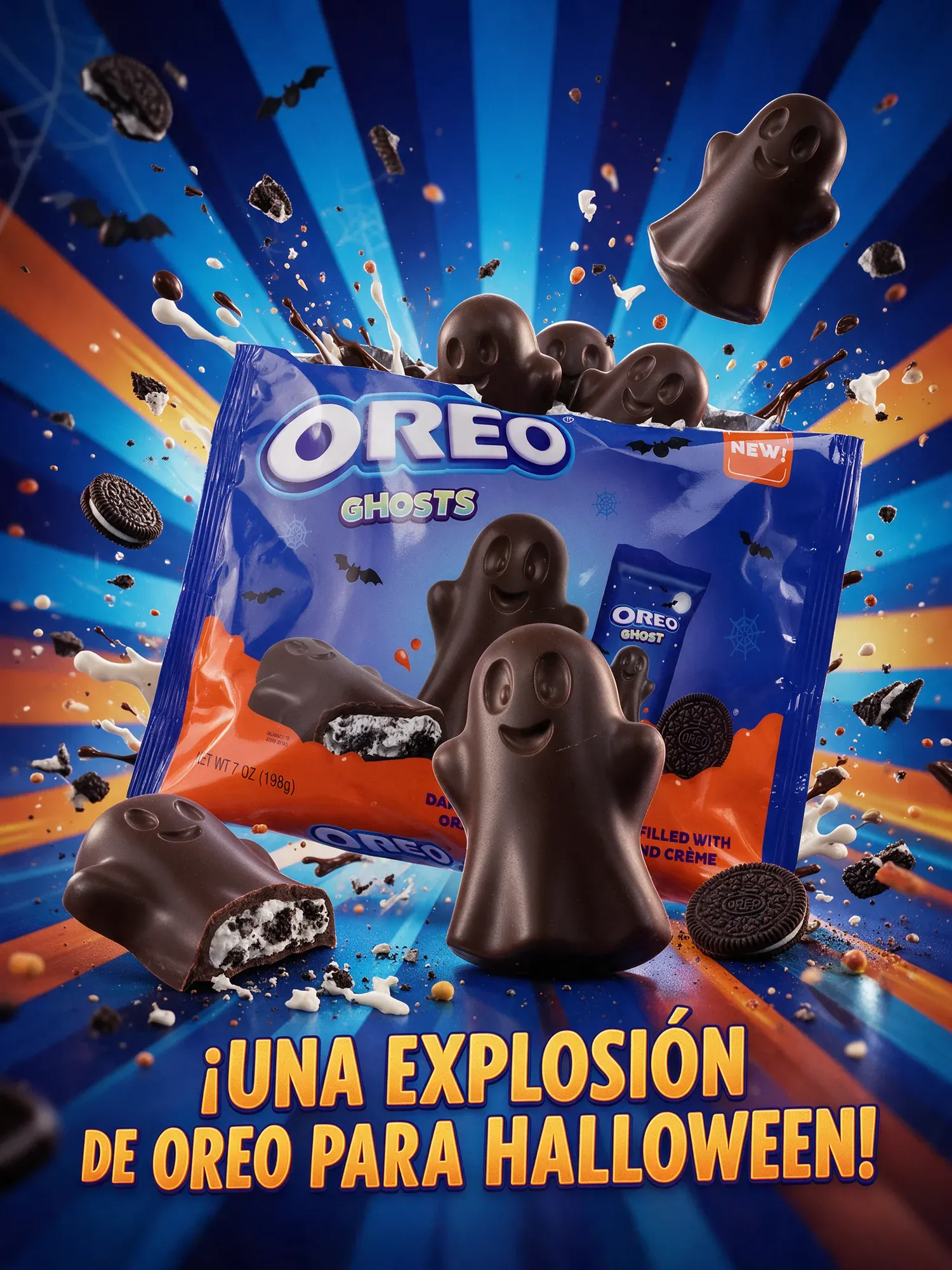 anuncio de producto con explosión radial