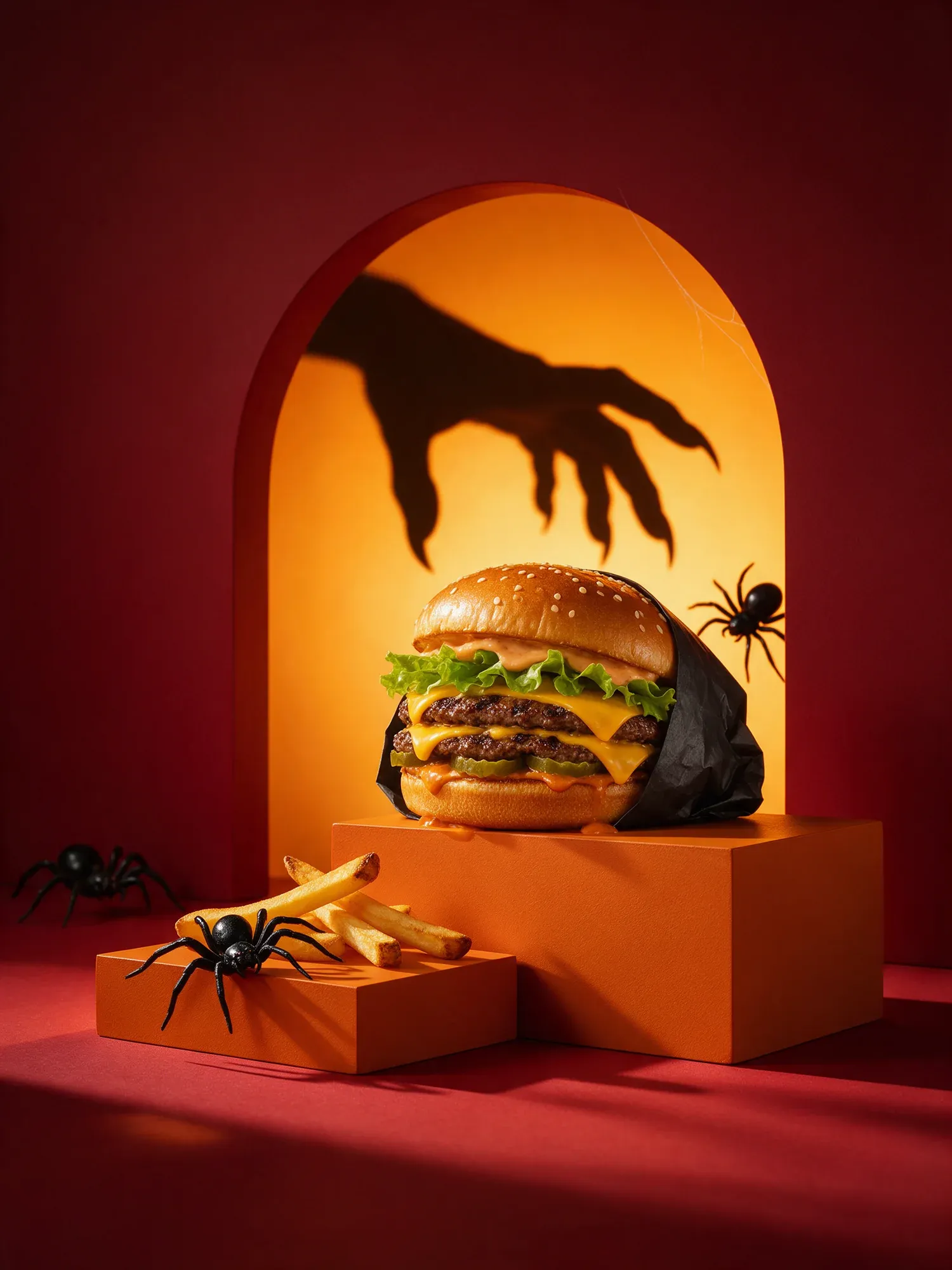 anuncios de Halloween con escenografía