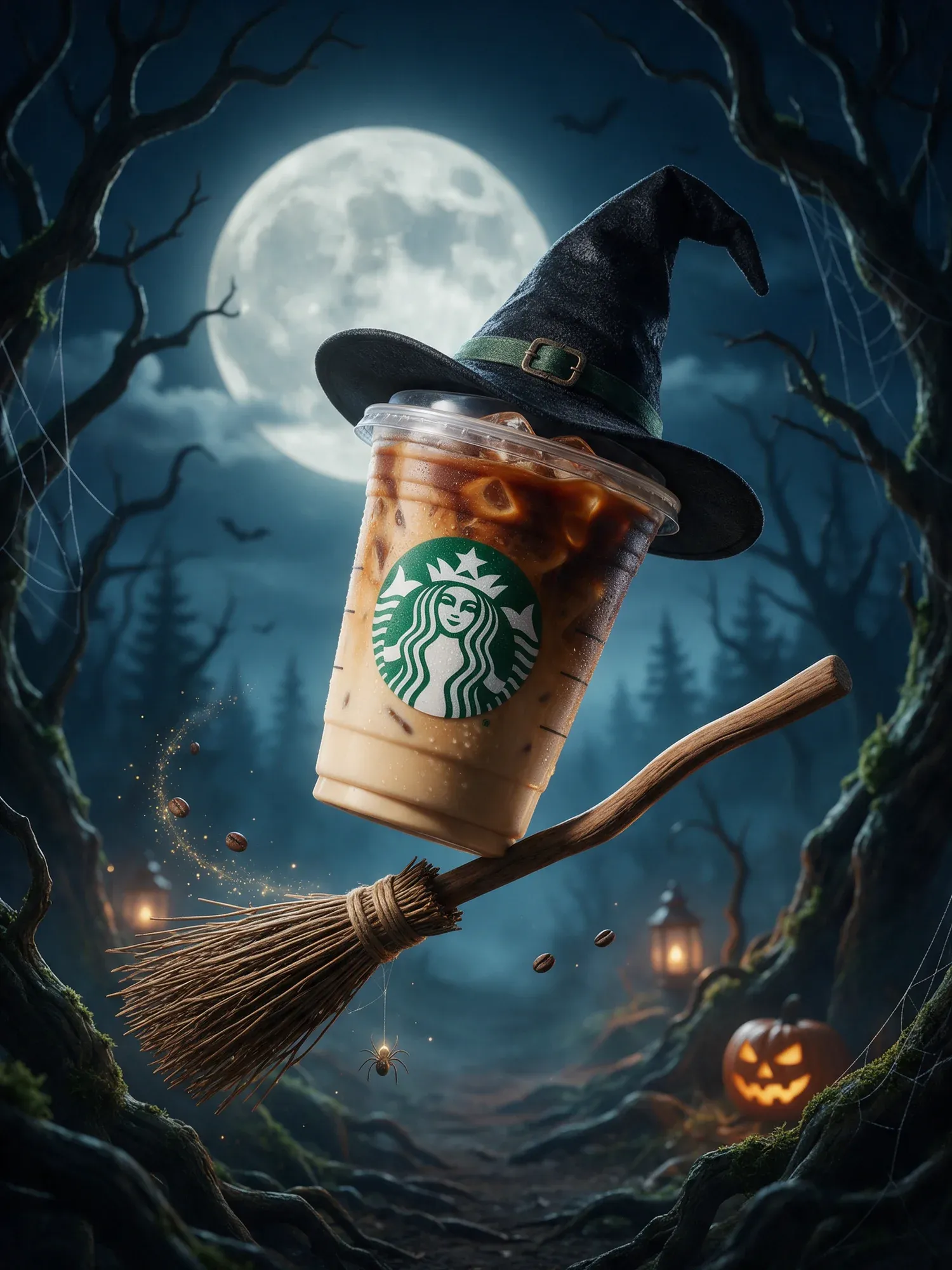 anuncios de Halloween con escenografía
