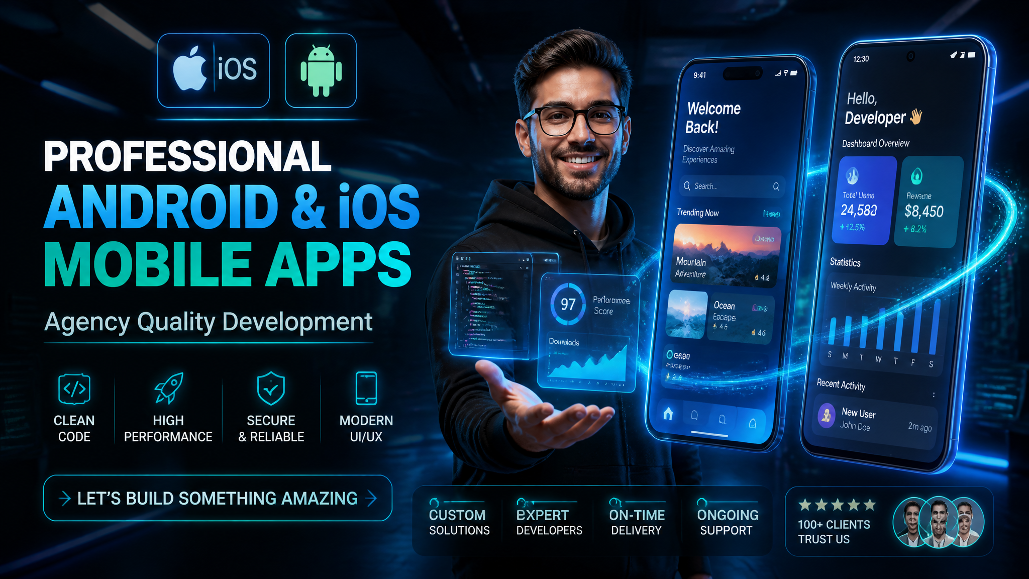 Create a sleek professional cinematic social media advertisement in 16:9 aspect ratio fea…
