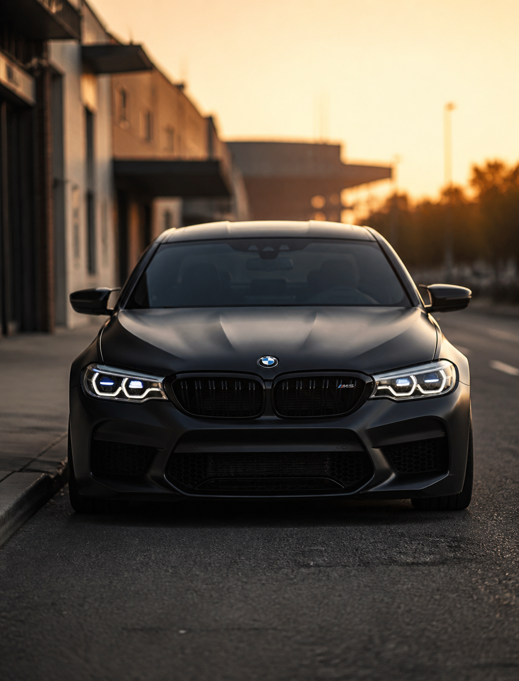 Ultra-realistic cinematic portrait of {bmw m5 car}, captured on a full-frame DSLR, 85mm l…