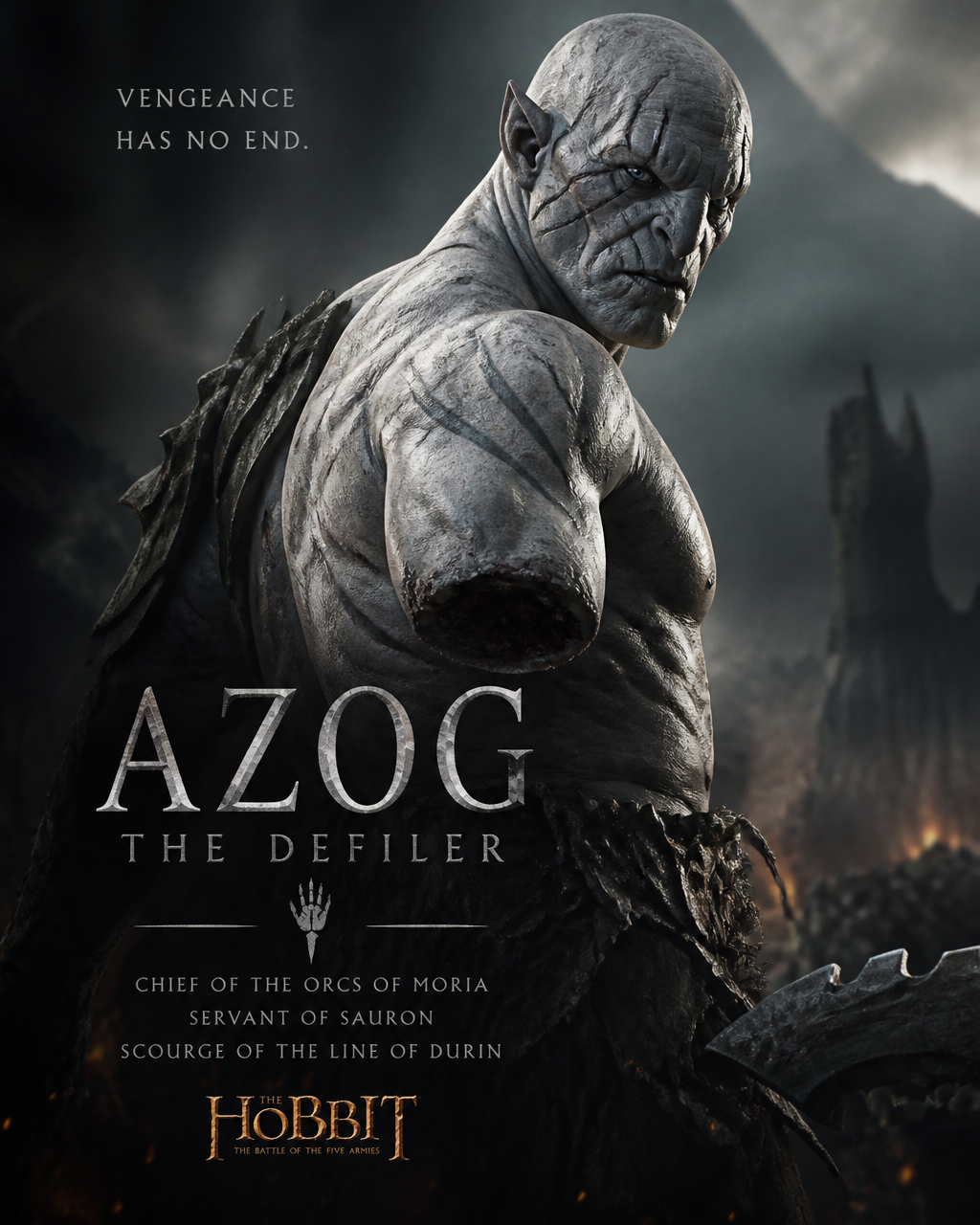 character poster for "Azog" the Defiler is a major antagonist in The Hobbit films, a powe…