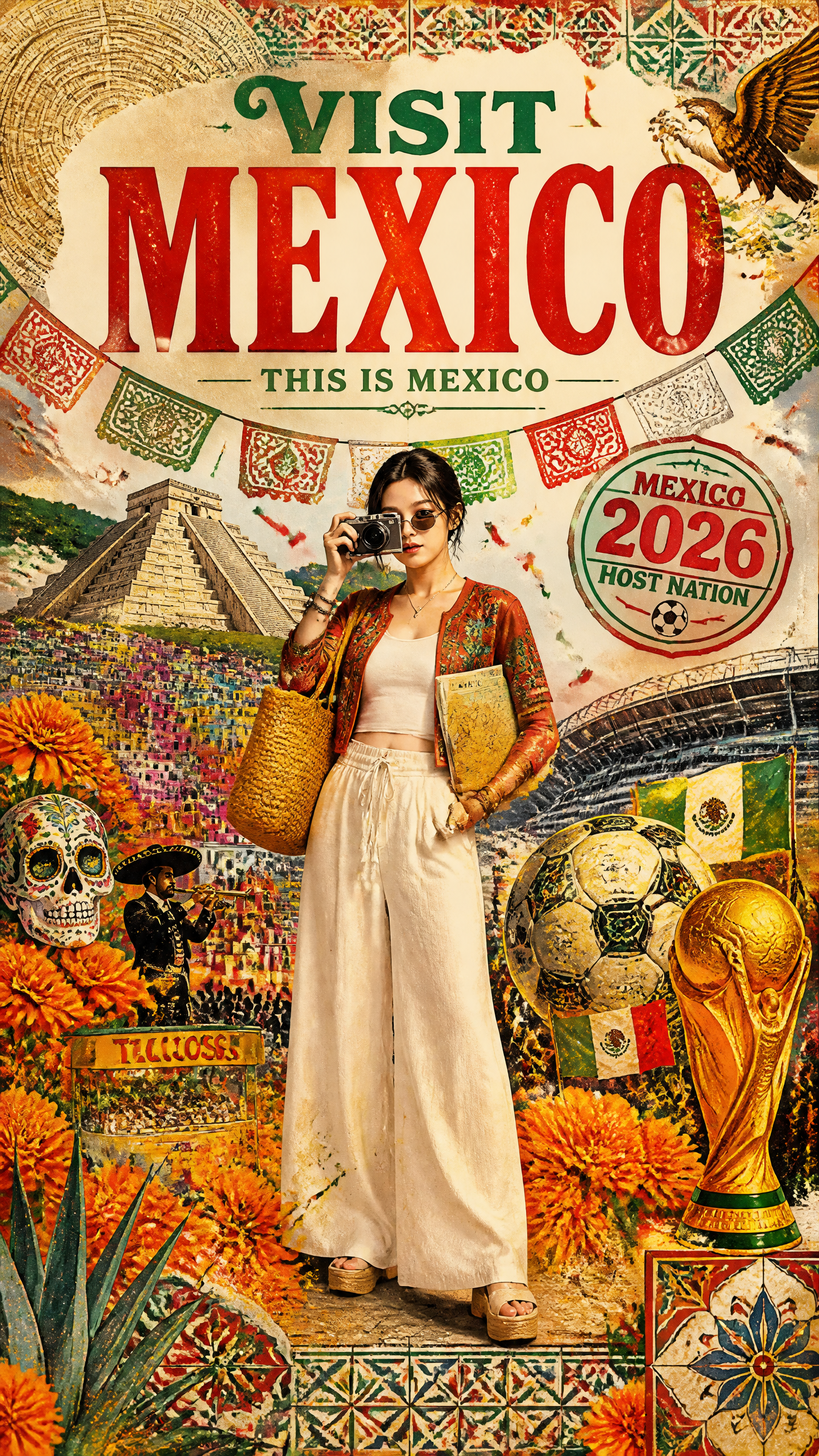 She's standing in the middle of Mexico and she clearly just arrived in the best way possi…
