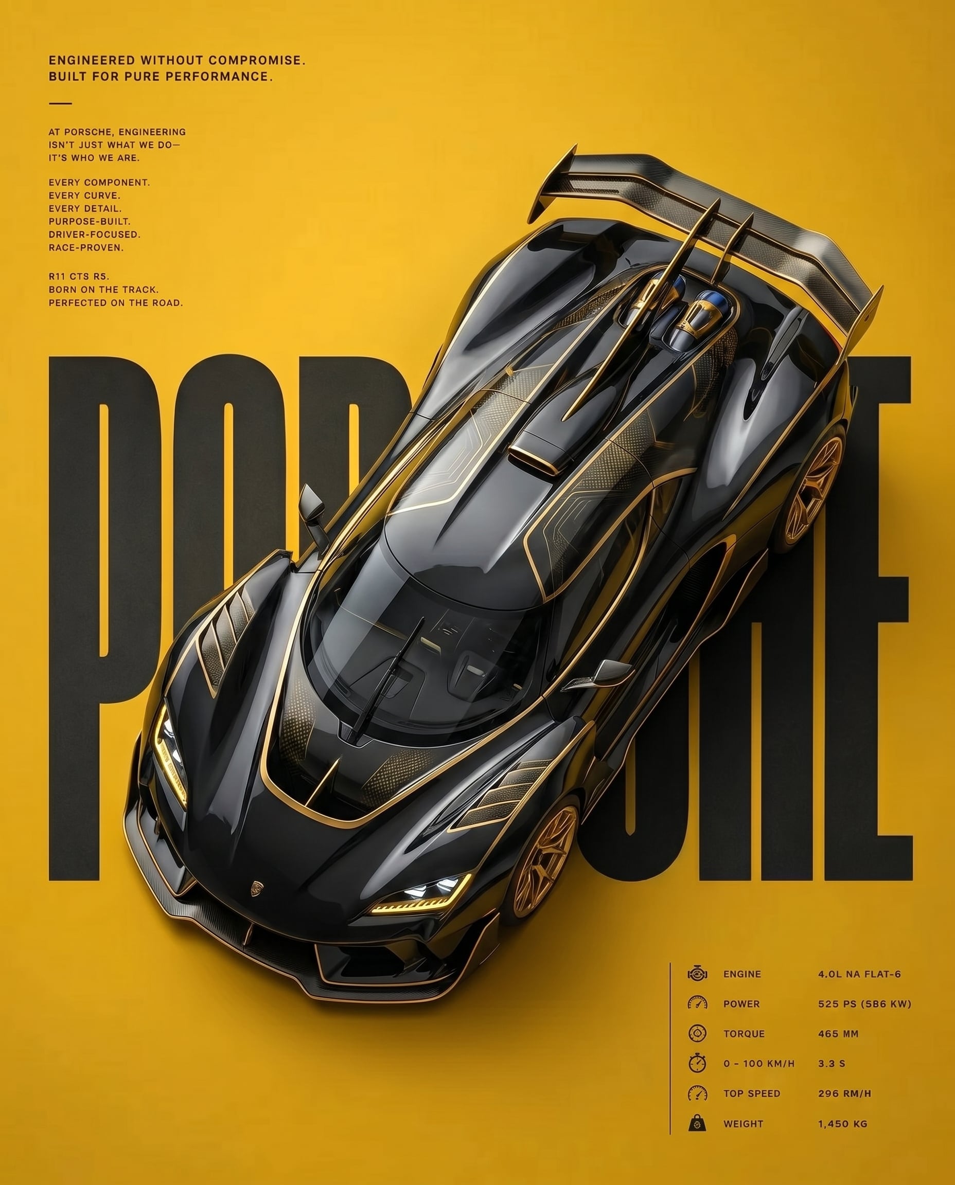 Introducing the sleek and stunning design of the Black and Gold Hypercar, a unique creati…