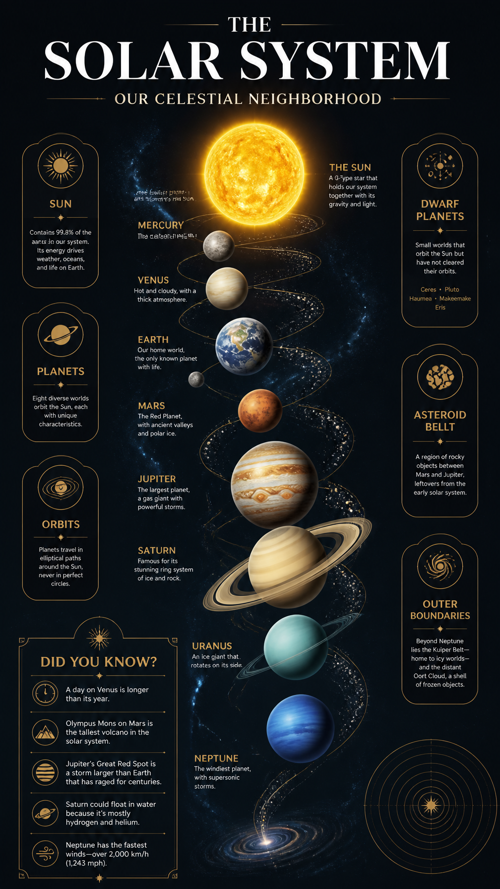 PROMPT:A premium editorial infographic poster in 9:16 vertical format about the solar sys…