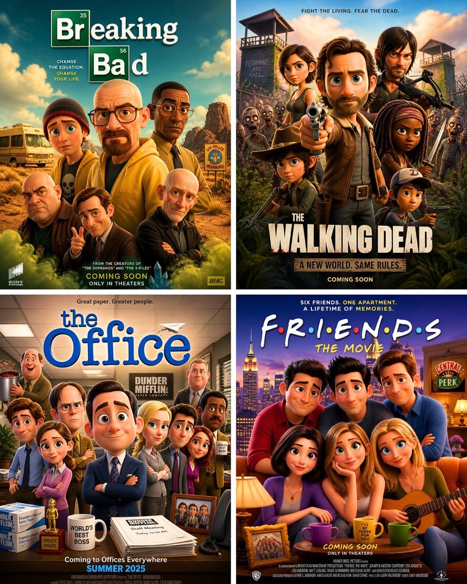 Pixar-style movie poster reimagining of the TV show TV Show