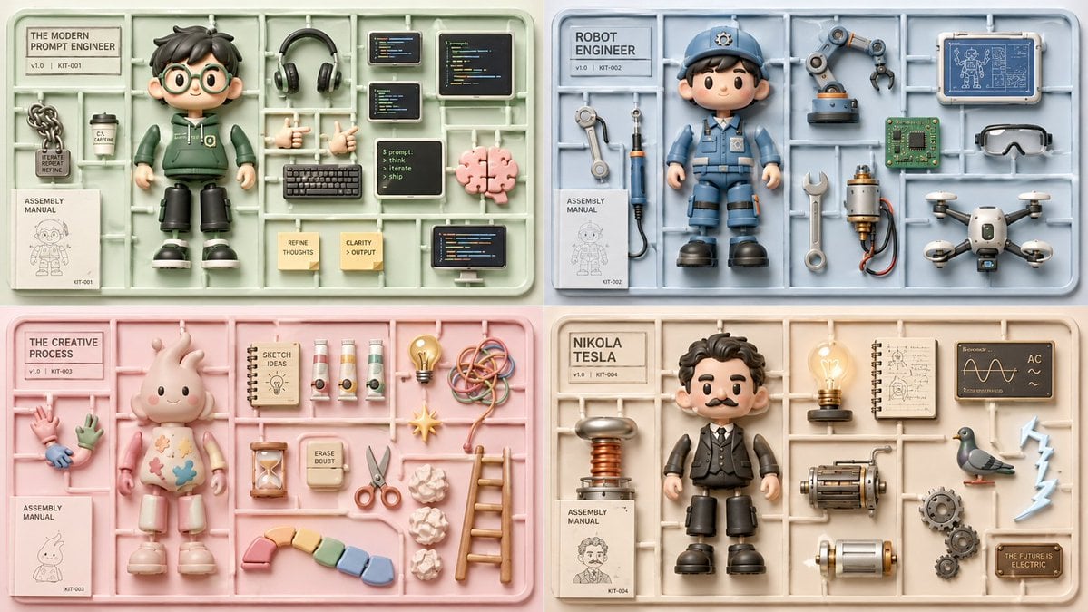 2x2 grid16:9 INPUT = [Profession Or Concept] (e.g., "The Modern Prompt Engineer", "Robot …