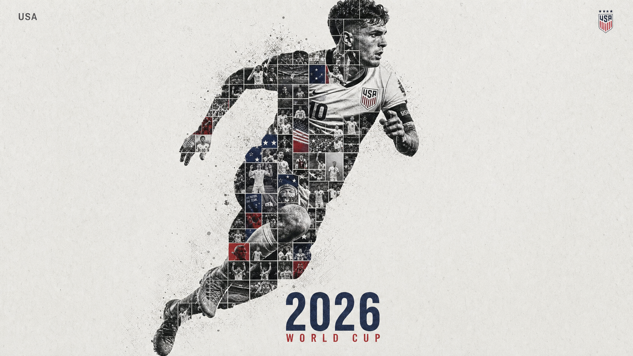 USA National Team – 2026 World Cup Tribute Poster. Act as a high-end sports graphic desig…