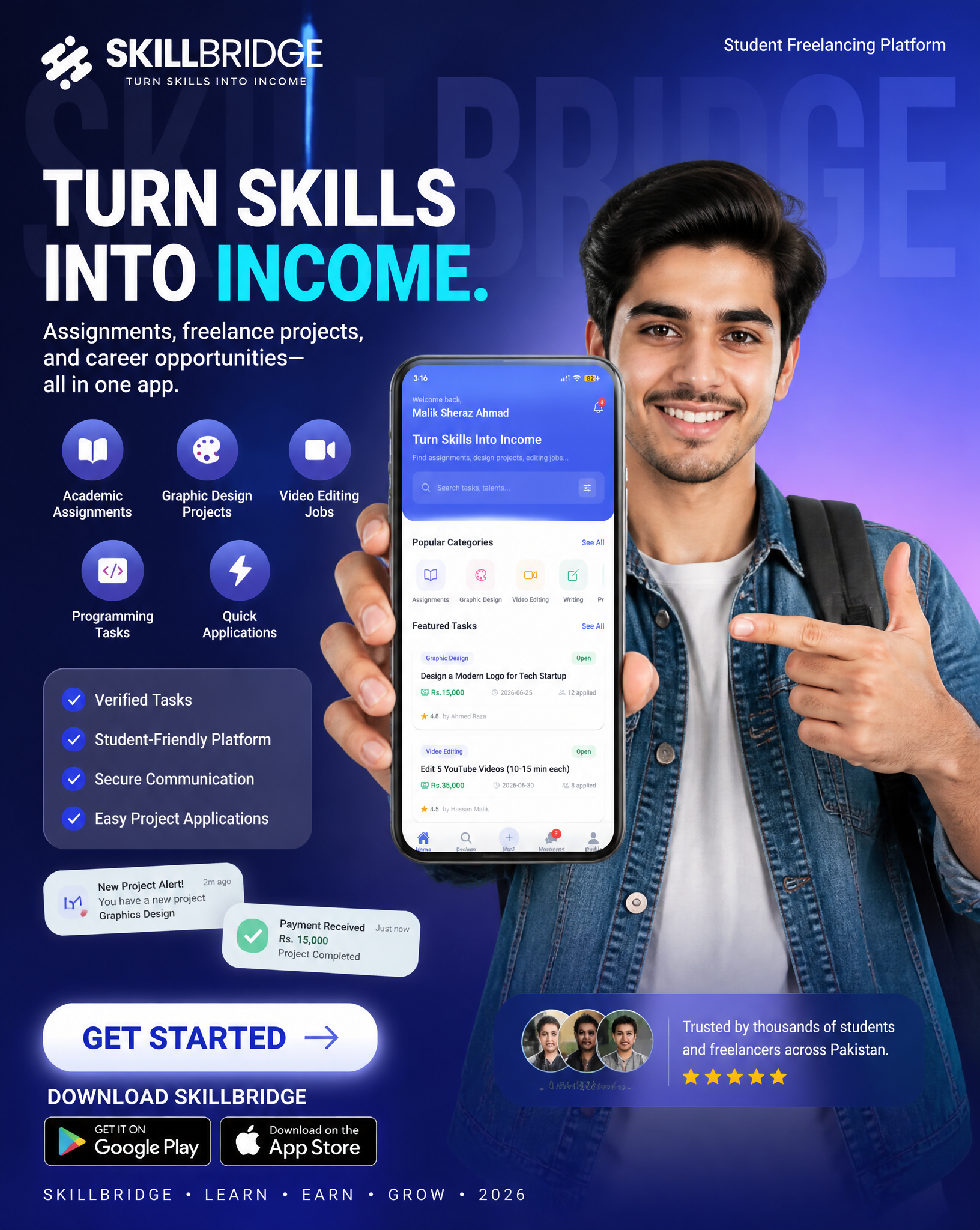 4:5 Vertical SMM Performance Ad, Ultra-High Resolution (8K)Brand: SkillBridge – Student F…